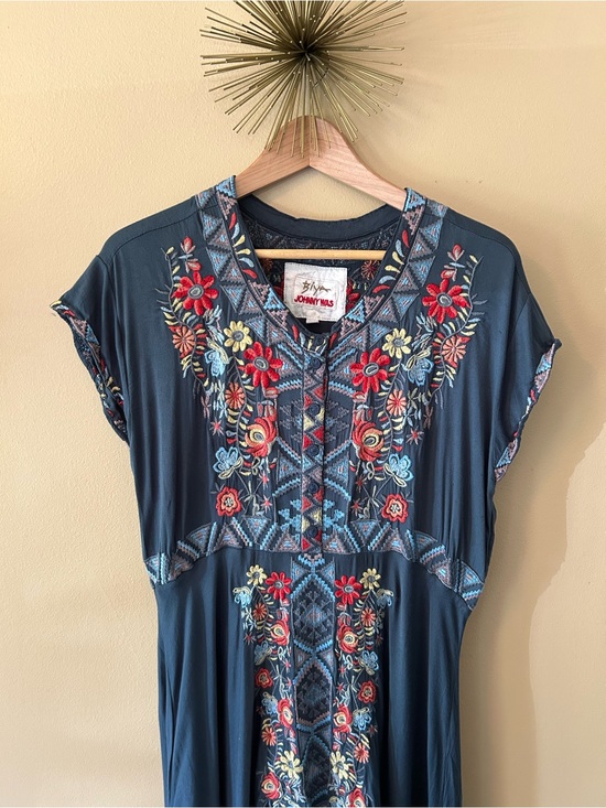Johnny Was Dresses & Skirts - Johnny Was Embroidered Boho Cassie Maxi Dress - Navy Blue Medium